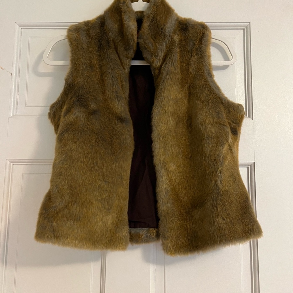 Lux Faux Fur Vest in Tan